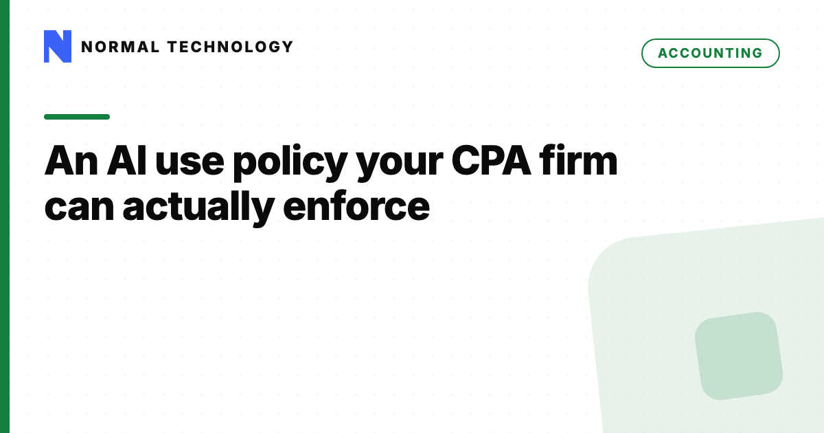 An AI use policy your CPA firm can actually enforce